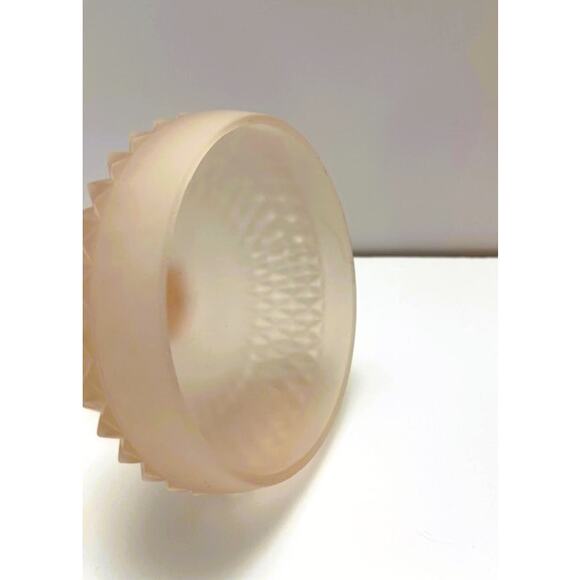 Vintage Pink Satin Indiana Glass Diamond Point Pattern Pedestal Candy Dish - Picture 6 of 6
